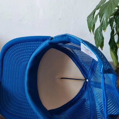 Vintage American Trucker Hat Snapback cap one size adjustable royal blue Moog automotive