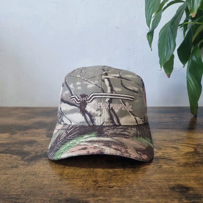 Vintage American baseball Hat Snapback cap one size khaki brown realtree camo pheonix