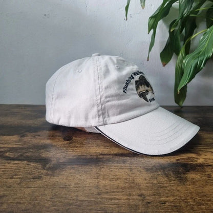 Vintage American Baseball Hat Snapback cap one size adjustable white fishing walleye festival