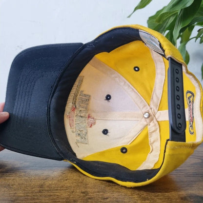 Vintage American Baseball Hat Snapback cap one size adjustable black yellow pennzoil racing