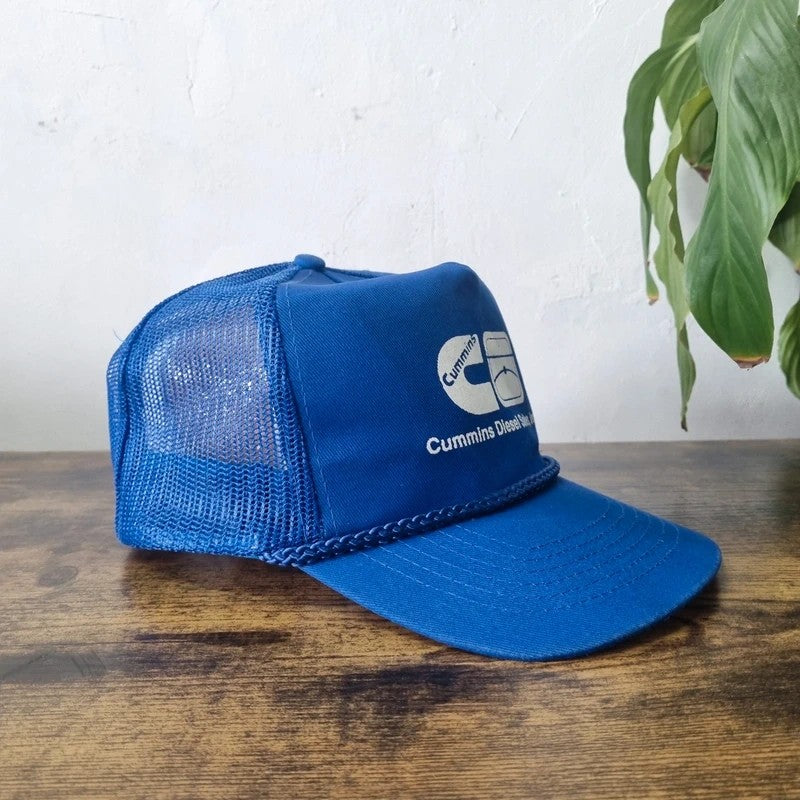 Vintage American Trucker Hat Snapback cap one size adjustable blue cummins diesel sales