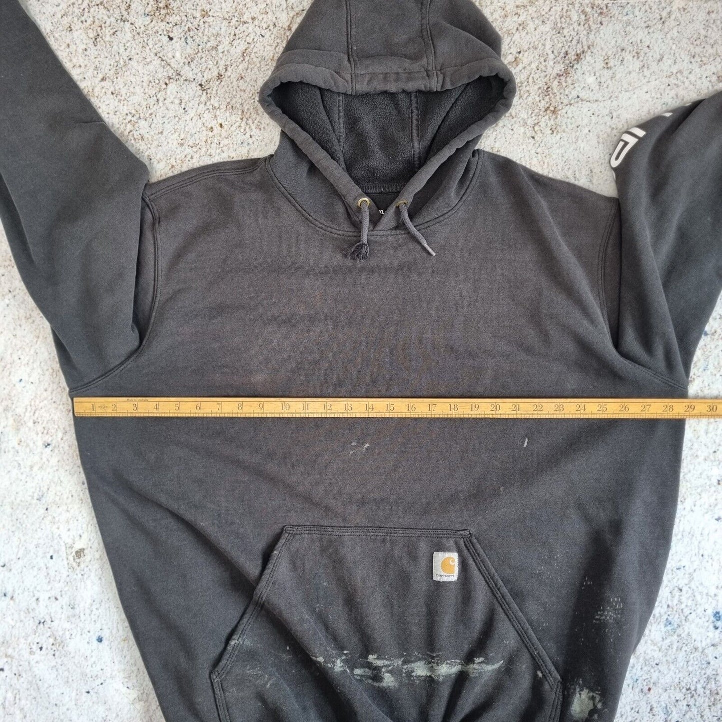 Carhartt Hoodie Mens Pull Over Workwear Spellout Sweatshirt Black, XXL