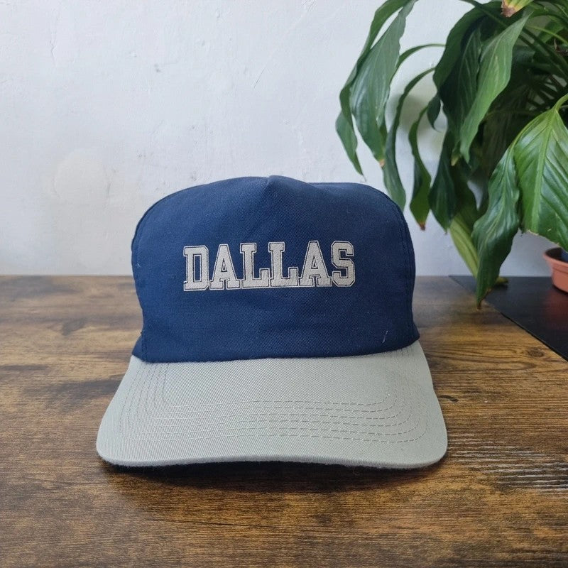Vintage American Baseball Hat Snapback cap one size adjustable Navy grey Dallas