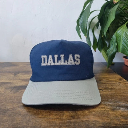 Vintage American Baseball Hat Snapback cap one size adjustable Navy grey Dallas