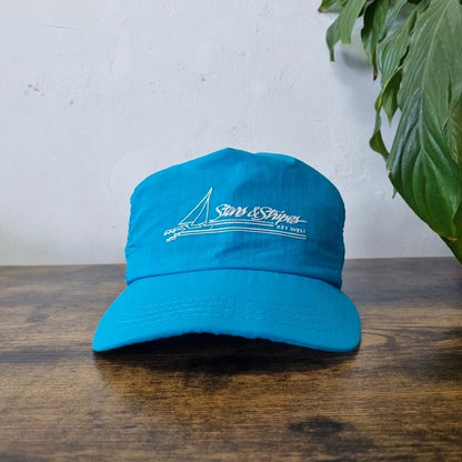 Vintage American Baseball Hat Snapback cap one size adjustable blue stars & stripes sailing boat