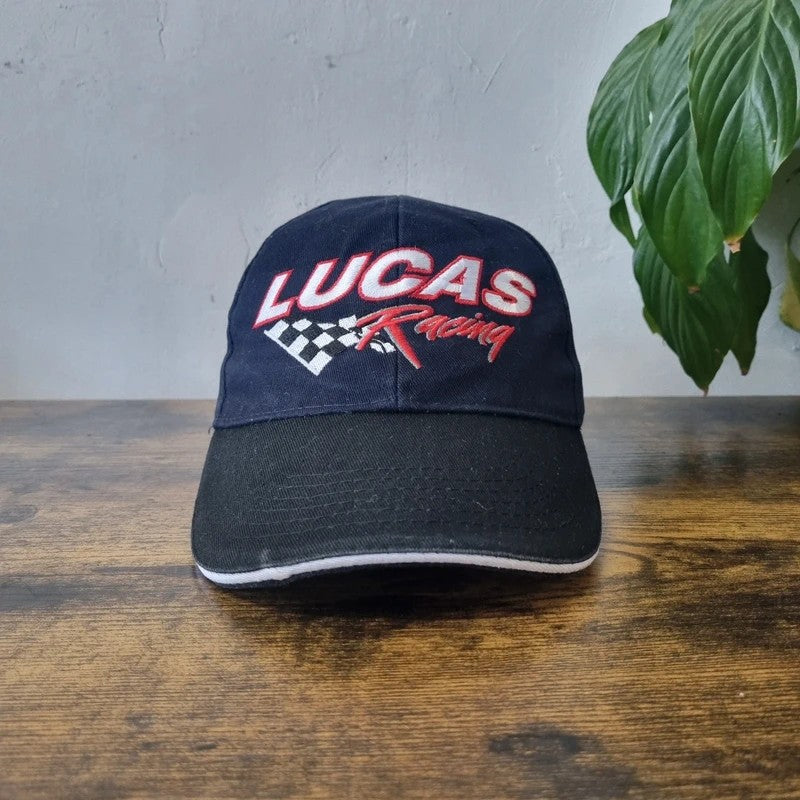 Vintage American Baseball Hat Snapback cap one size adjustable black Lucy's Oil racing