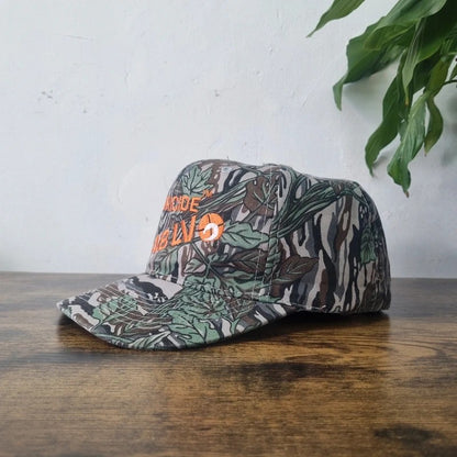 Vintage American Baseball Hat Snapback cap one size adjustable camo green brown thuricide