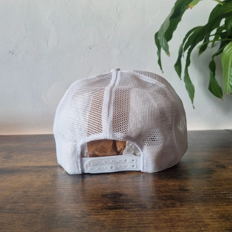 Vintage American Trucker Hat Snapback cap one size adjustable white Nasa
