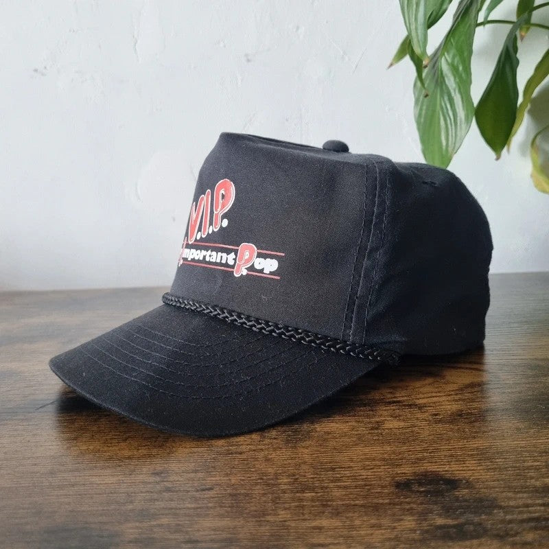 Vintage American Trucker Hat Snapback cap one size adjustable black VIP