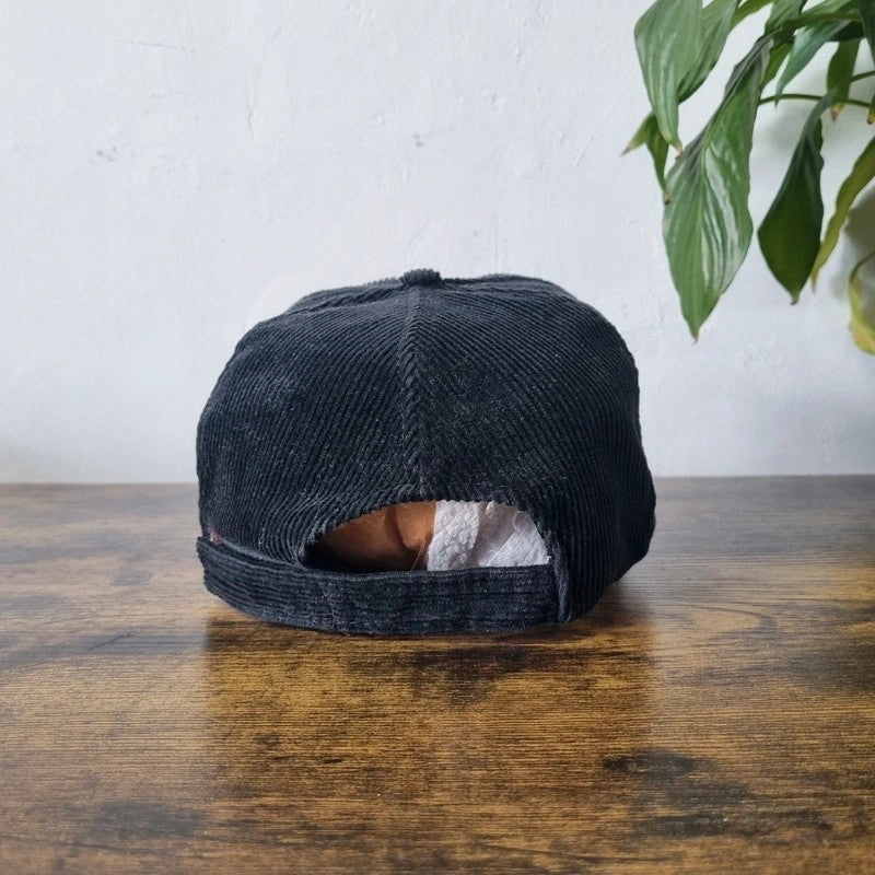 Vintage American 5 panel Hat Snapback cap one size adjustable black pirtek