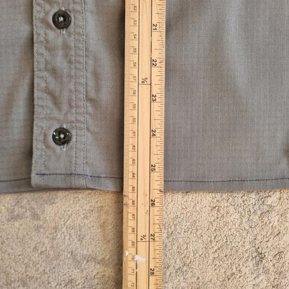 Carhartt Boxy Fit Cropped Shirt Short Sleeve Medium plain Grey Button Up Skater Y2K Surf