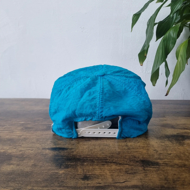 Vintage American Trucker Hat Snapback cap one size adjustable blue turquoise leyman