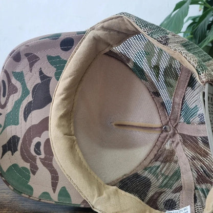 Vintage American Trucker Hat Snapback cap one size adjustable brown camo astro building products