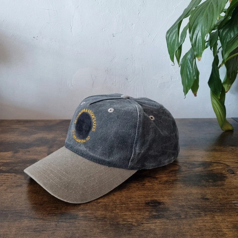 Vintage American Trucker Hat Snapback cap one size adjustable grey beige Scherzer & Associates