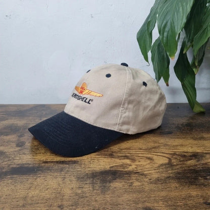 Vintage American Baseball Hat Snapback cap one size adjustable beige black shell  aeroshell plane