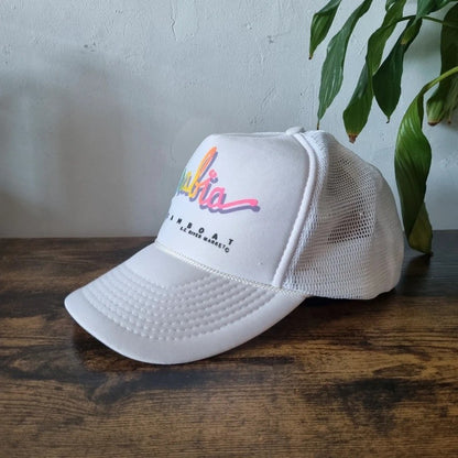 Vintage American Trucker Hat Snapback cap one size adjustable white arabia steamboat