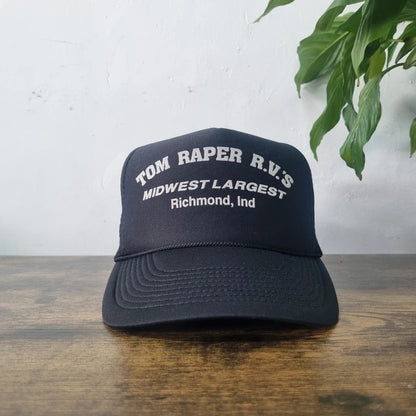 Vintage American Trucker Hat Snapback cap one size adjustable black