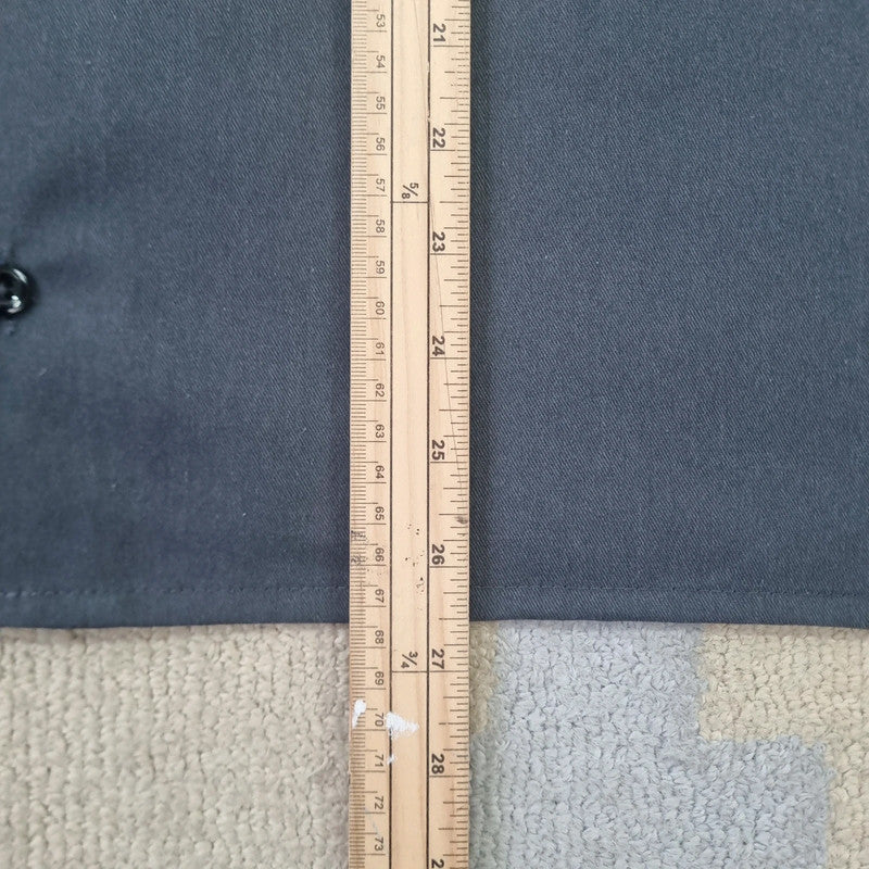 Vintage Dickies Boxy Fit Cropped Shirt Short Sleeve XL plain Grey Button Up Skater Y2K Surf