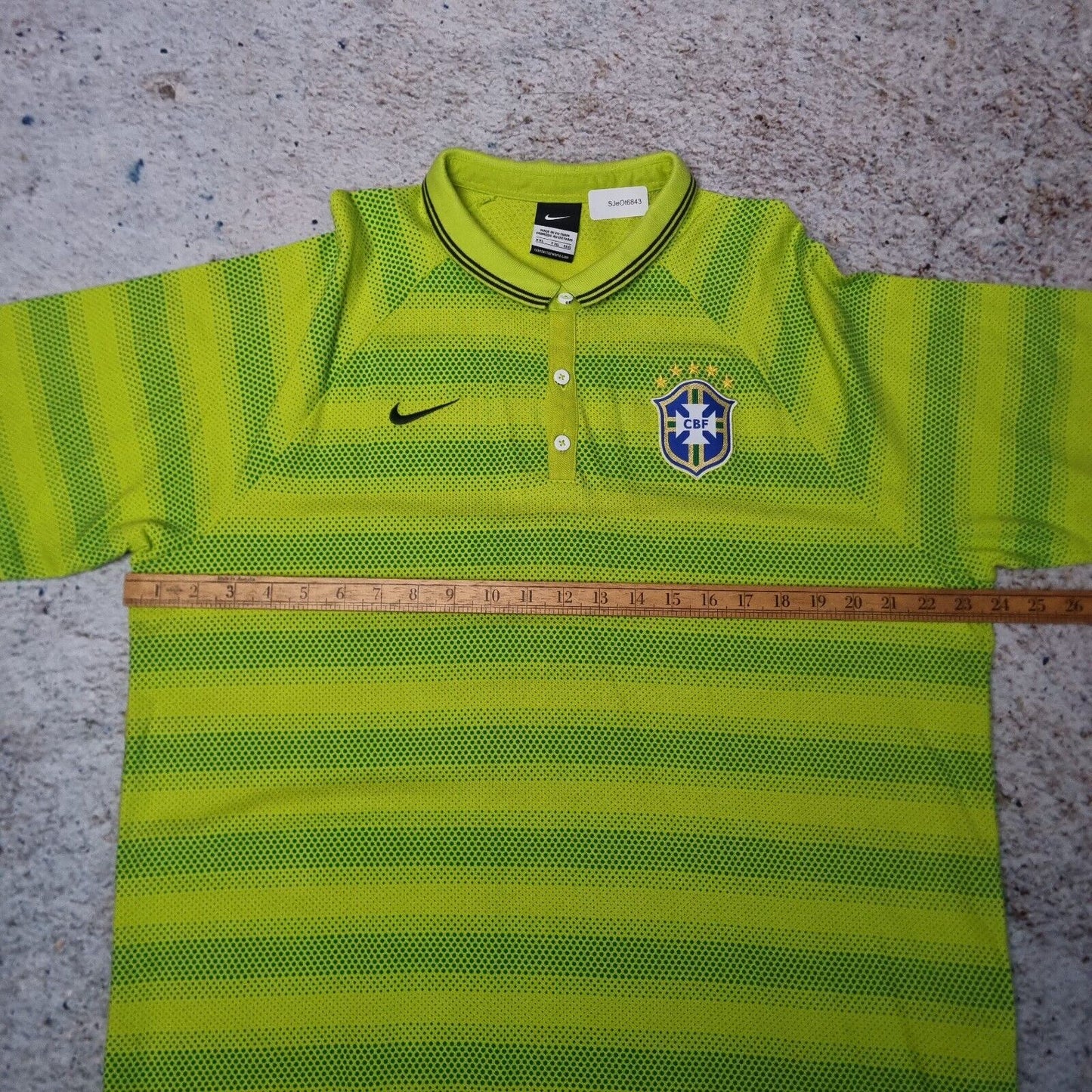 Nike Brazil Polo Shirt Jersey 2014 World Cup Green Size XXL