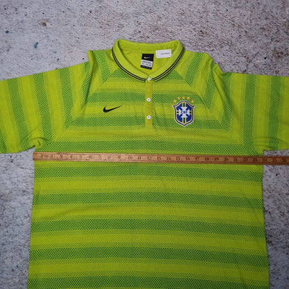 Nike Brazil Polo Shirt Jersey 2014 World Cup Green Size XXL
