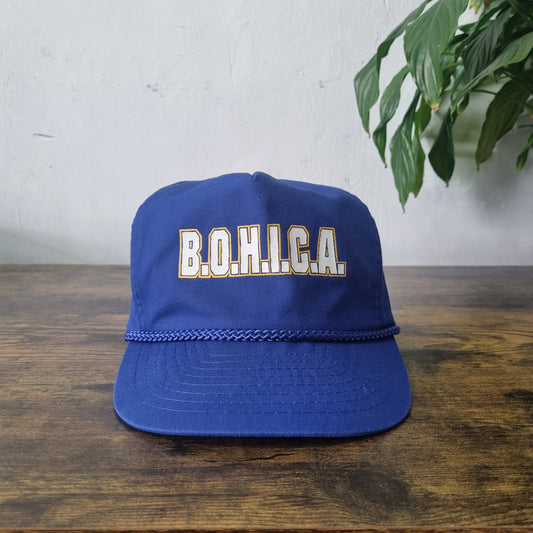 Vintage American Trucker Hat Snapback cap one size adjustable blue