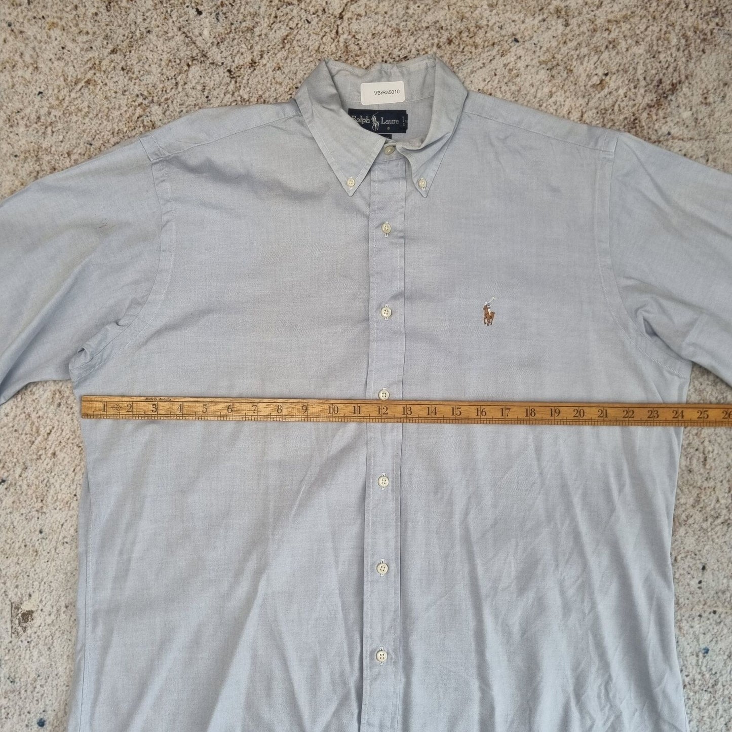 Ralph Lauren OXFORD SHIRT YARMOUTH 100% COTTON PLAIN - Blue - Size 16