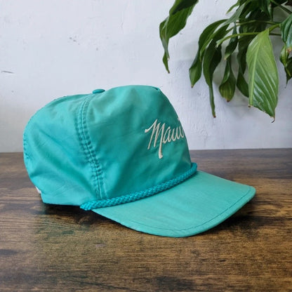 Vintage American Trucker Hat Snapback cap one size adjustable green Maui