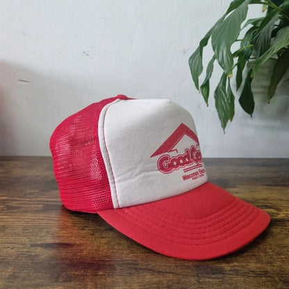 Vintage American Trucker Hat Snapback cap one size adjustable red white good cents