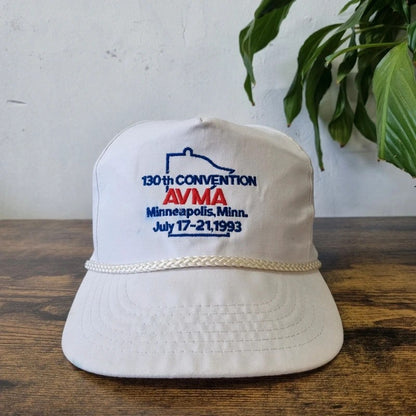 Vintage American Trucker Hat Snapback cap one size adjustable white Avma
