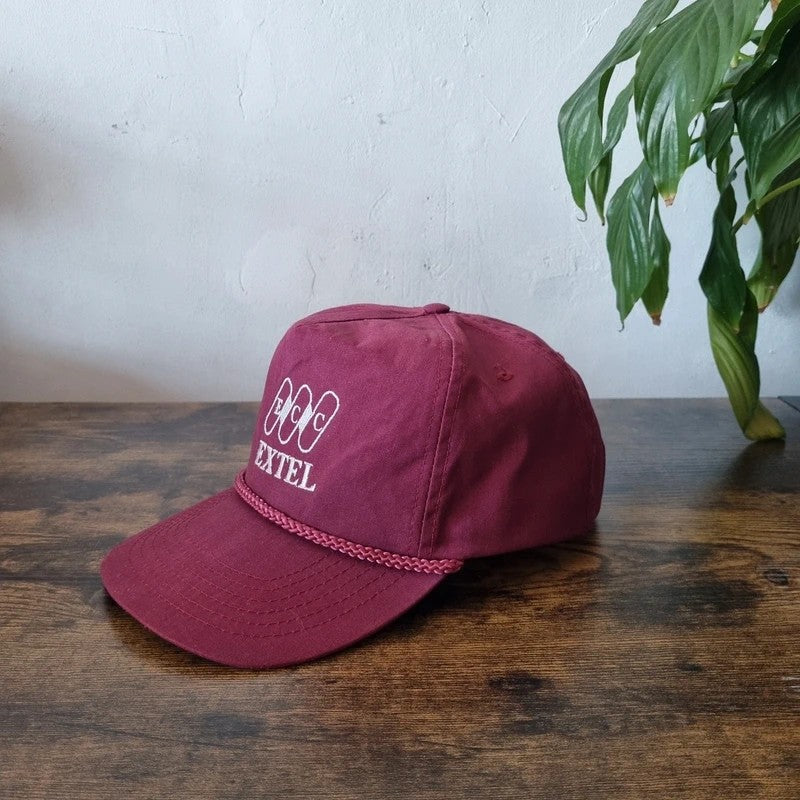 Vintage American Trucker Hat Snapback cap one size adjustable burgundy extel