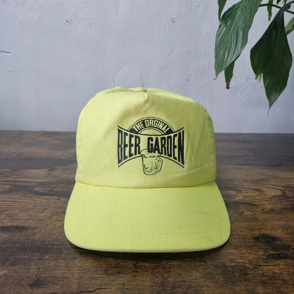 Vintage American Trucker Hat Snapback cap one size adjustable neon yellow beer garden