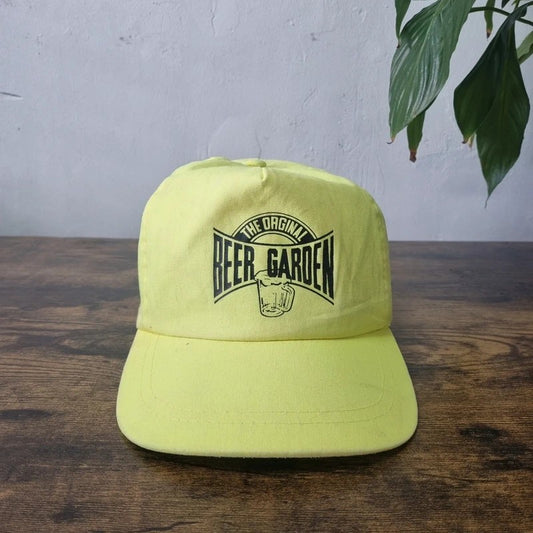 Vintage American Trucker Hat Snapback cap one size adjustable neon yellow beer garden