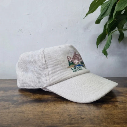Vintage American Baseball Hat Snapback cap one size adjustable off white grand teton national park