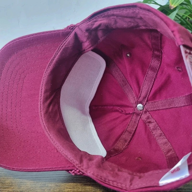 Vintage American Trucker Hat Snapback cap one size adjustable burgundy st. Thomas