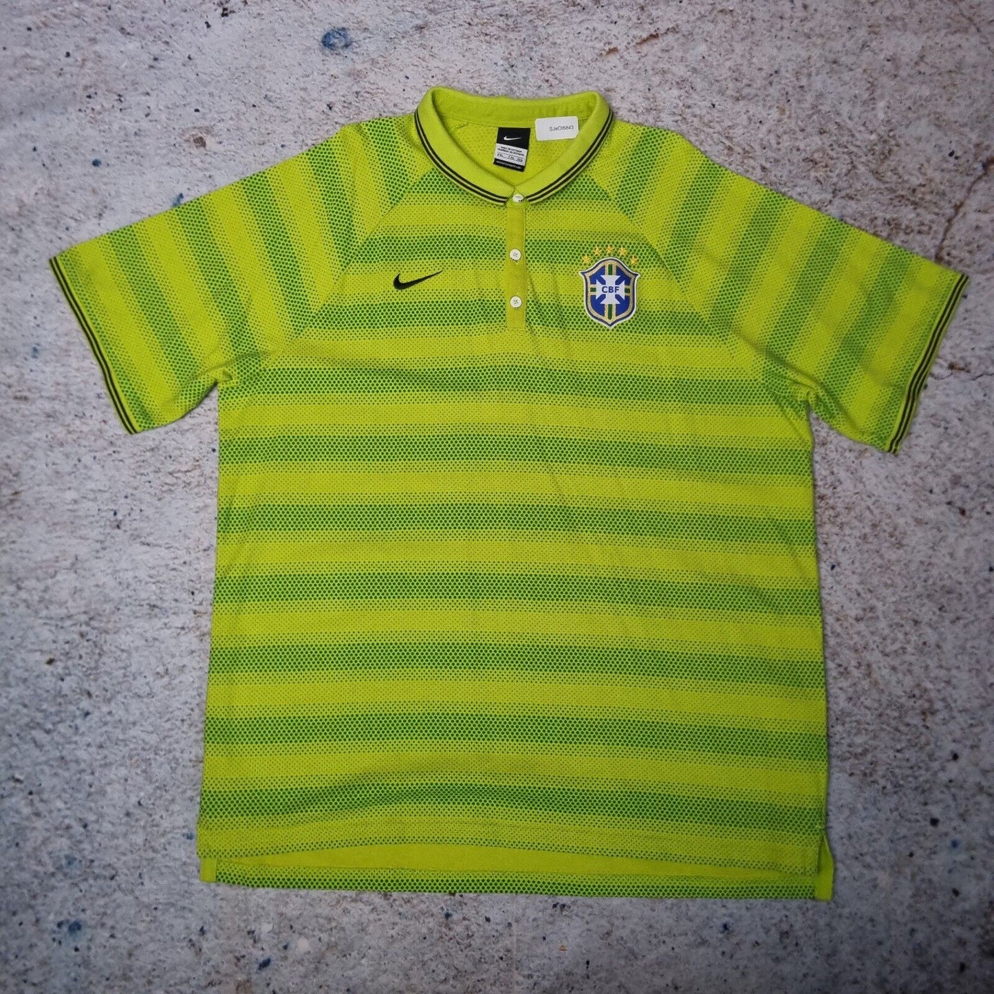 Nike Brazil Polo Shirt Jersey 2014 World Cup Green Size XXL