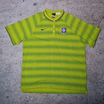 Nike Brazil Polo Shirt Jersey 2014 World Cup Green Size XXL