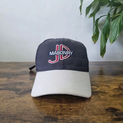 Vintage American baseball Hat Snapback cap one size adjustable navy grey jd masonry