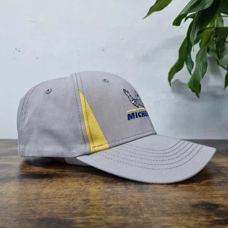 Vintage American Baseball Hat Snapback cap one size adjustable grey Michelin man tire