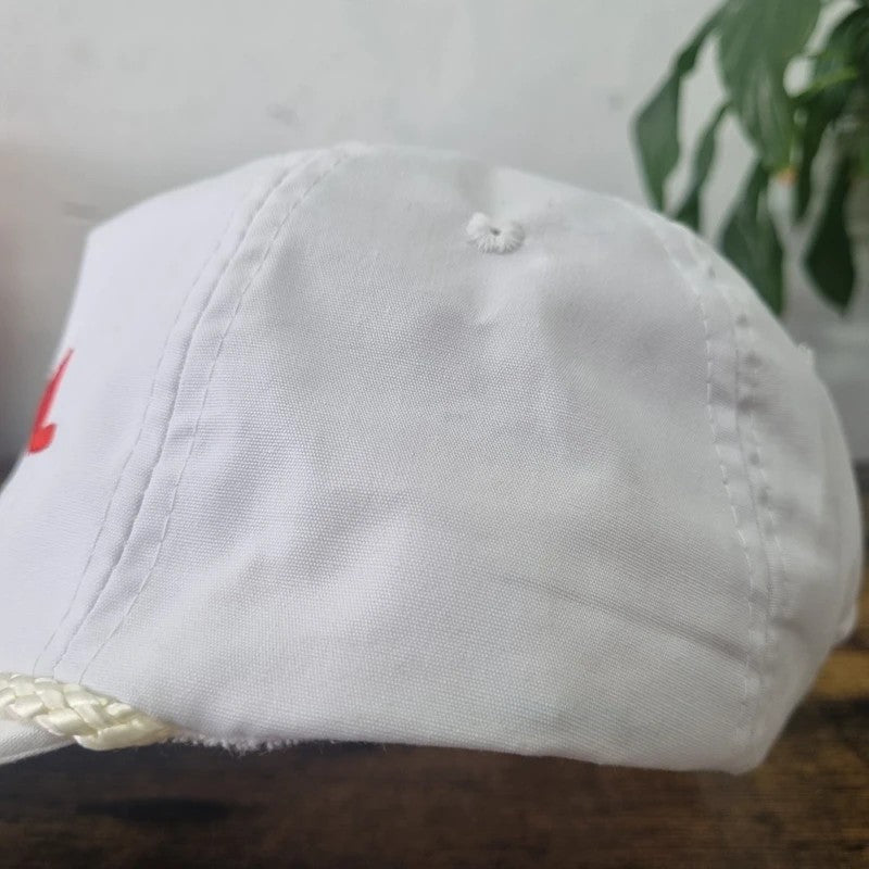 Vintage American Baseball Hat Snapback cap one size white Gehl