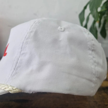 Vintage American Baseball Hat Snapback cap one size white Gehl