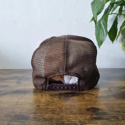 Vintage American Trucker Hat Snapback cap one size adjustable brown SD coffee pot