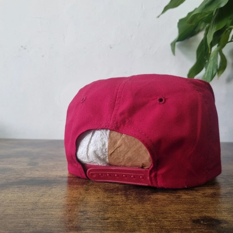 Vintage American Trucker Hat Snapback cap one size adjustable burgundy Texas