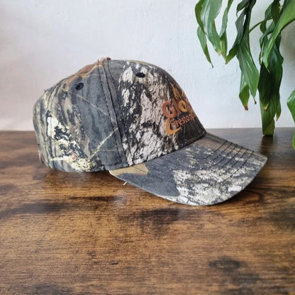Vintage American baseball Snapback cap one size adjustable khaki brown firestop real tree