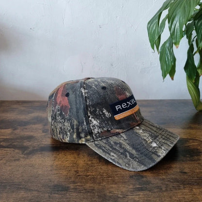 Vintage American Baseball Hat Snapback cap one size adjustable khaki brown realtree camo rexel