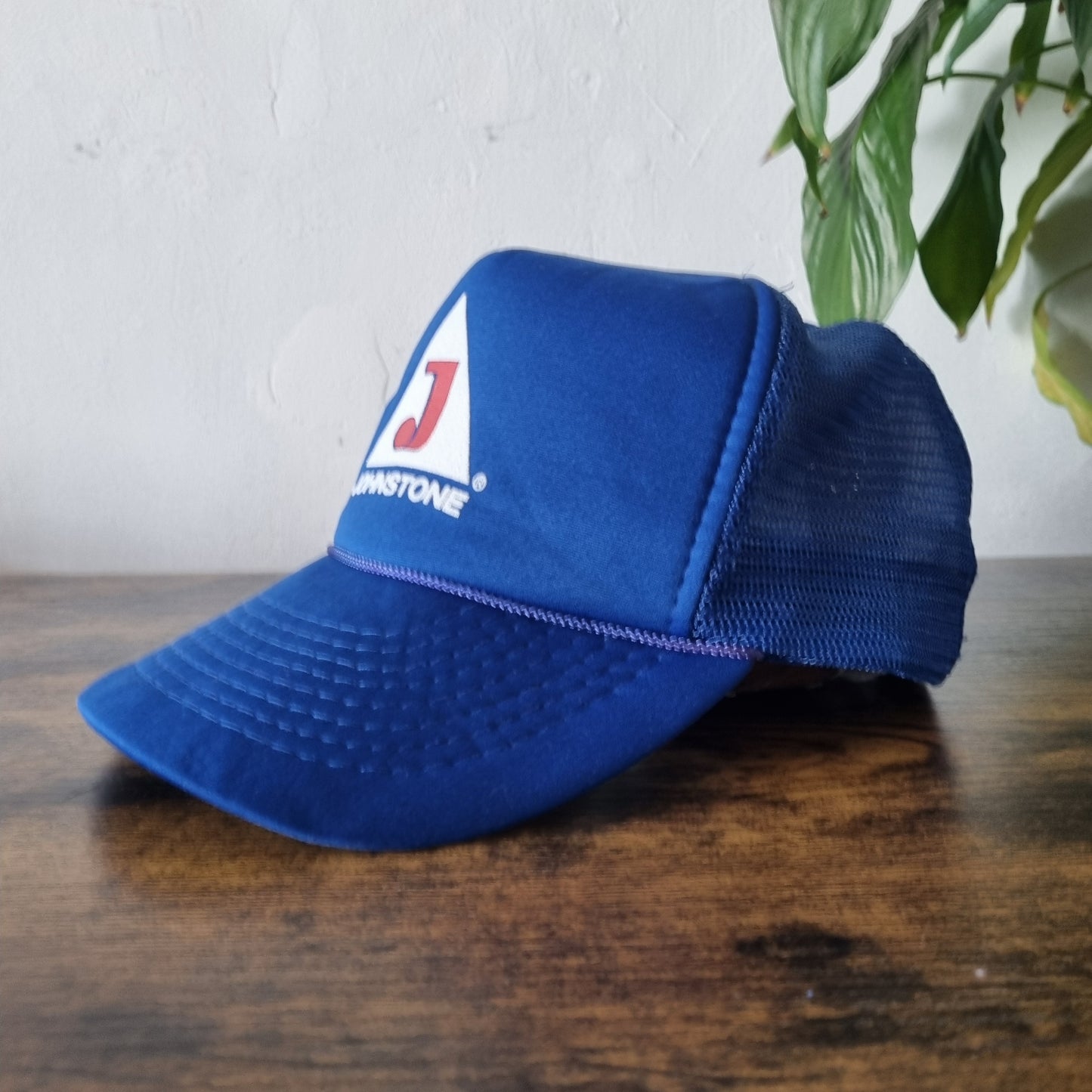 Vintage American Trucker Hat Snapback cap one size adjustable Blue Johnstone