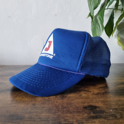 Vintage American Trucker Hat Snapback cap one size adjustable Blue Johnstone