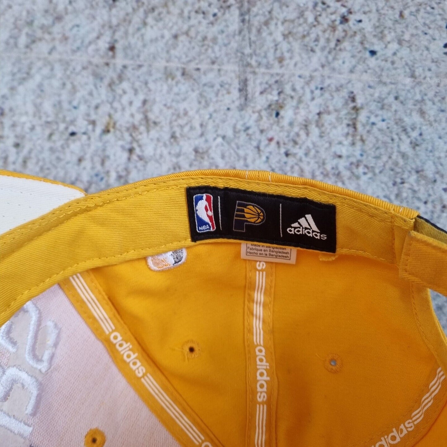 Adidad NBA Indiana Pacers Hat Adjustable Loop Cap Yellow Retro
