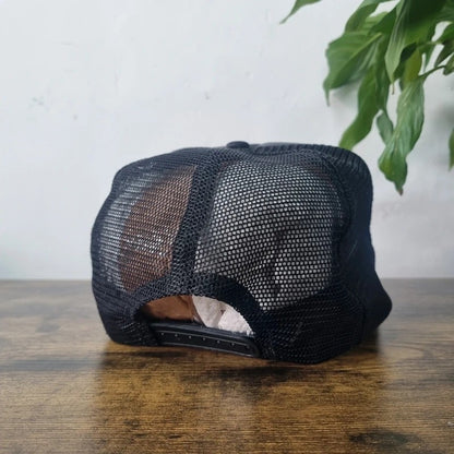 Vintage American Trucker Hat Snapback cap one size adjustable black