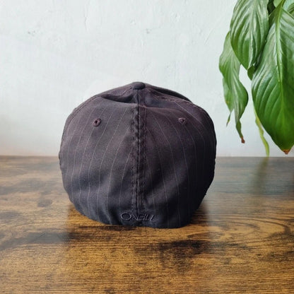 Vintage O'Neill Baseball Hat Snapback cap one size large XL black pinstripe fitted