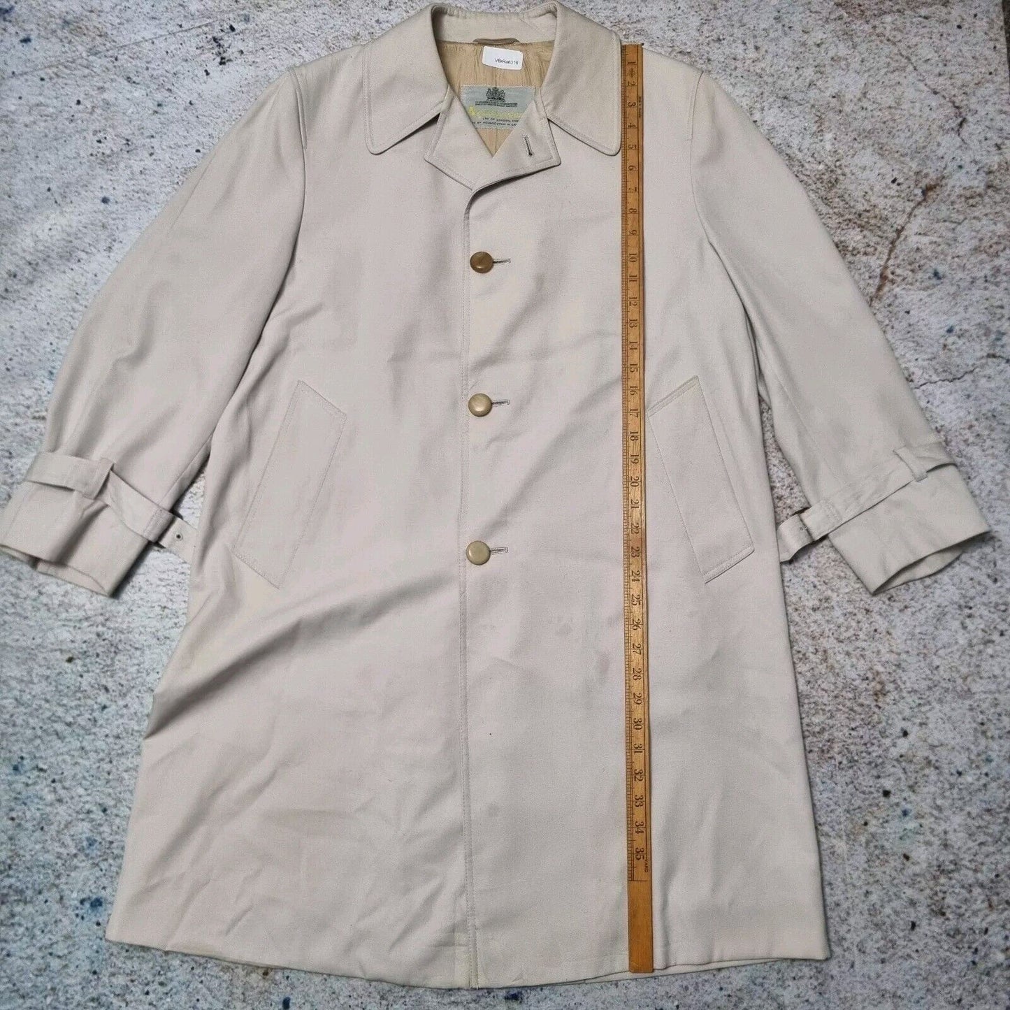 Aquascutum London England Trench Coat Mac Jacket Khaki Beige Mens Size 40